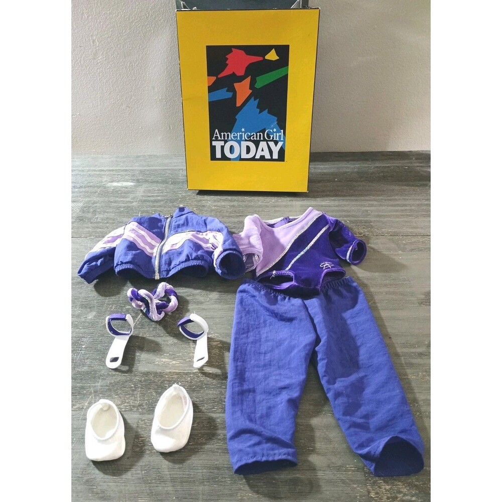 American Girl of Today 2001 Purple Gymnastics Set Retired Outfit Vintage W Box